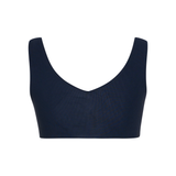 The Wave V-Neck Swim Top - Midnight Black
