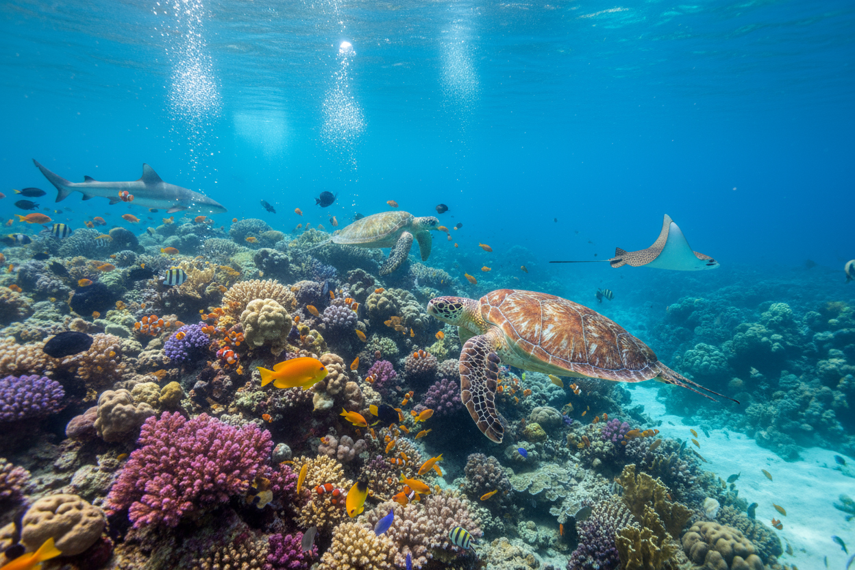photo of coral reef/sealife